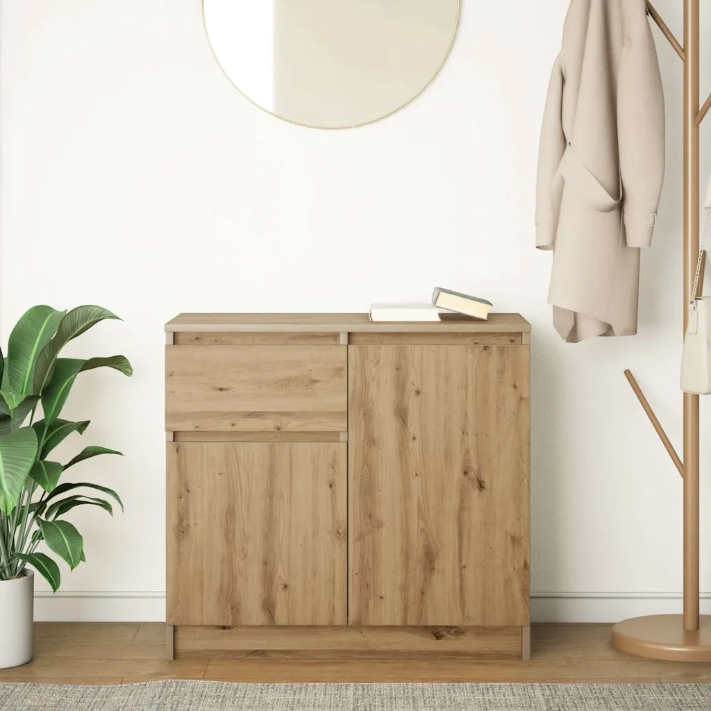 Credenza | Madia | Buffet da pranzo | Armadio da pranzo con Cassetto Rovere Artigianale 71x35x65 cm Truciolato