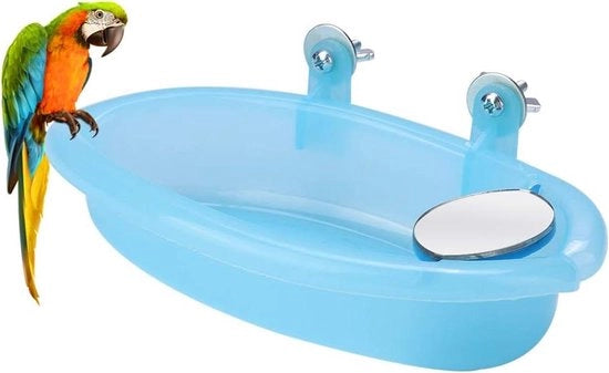 Vogabagno con specchio - Accessorio per pappagallo domestico - Blu