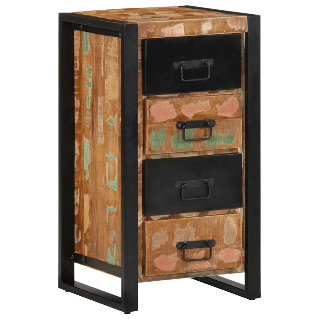 Cassettiera Multicolore 40x40x75 cm Legno Massello di Recupero 4013582