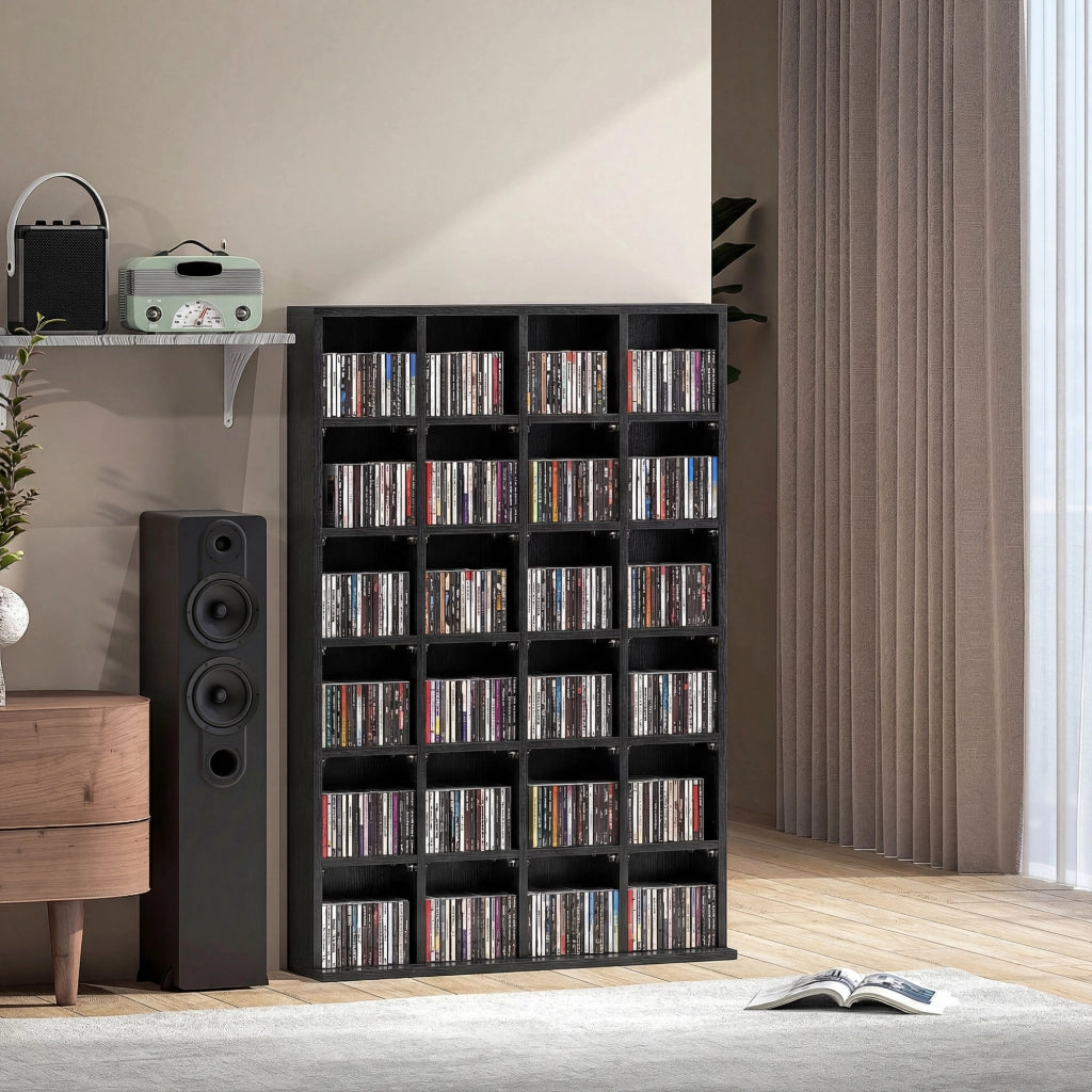 Libreria per CD e DVD ¨C zephmum ¨C 89x130.5 cm, nero, legno