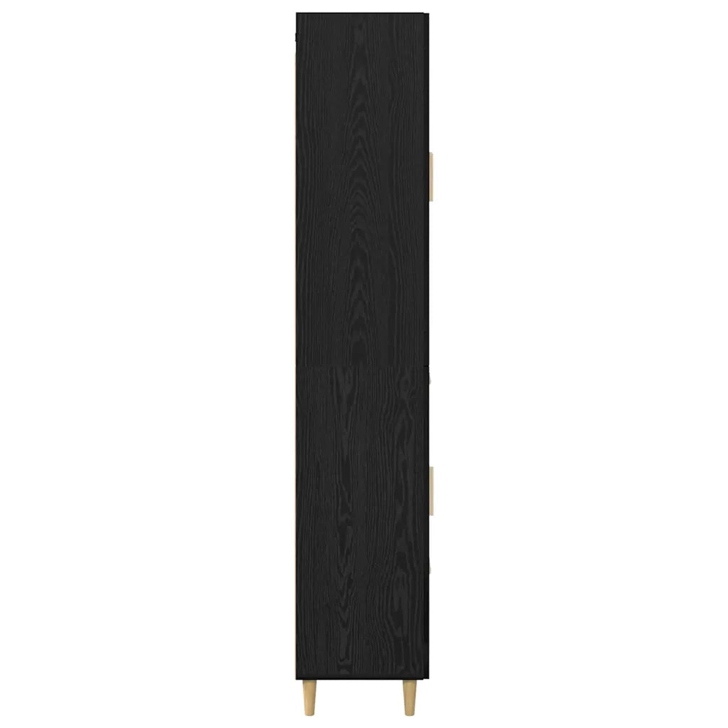 Credenza-Buffet-Armadio da cucina Rovere Nero 69,5 x 34 x 180 cm Legno multistrato 583852