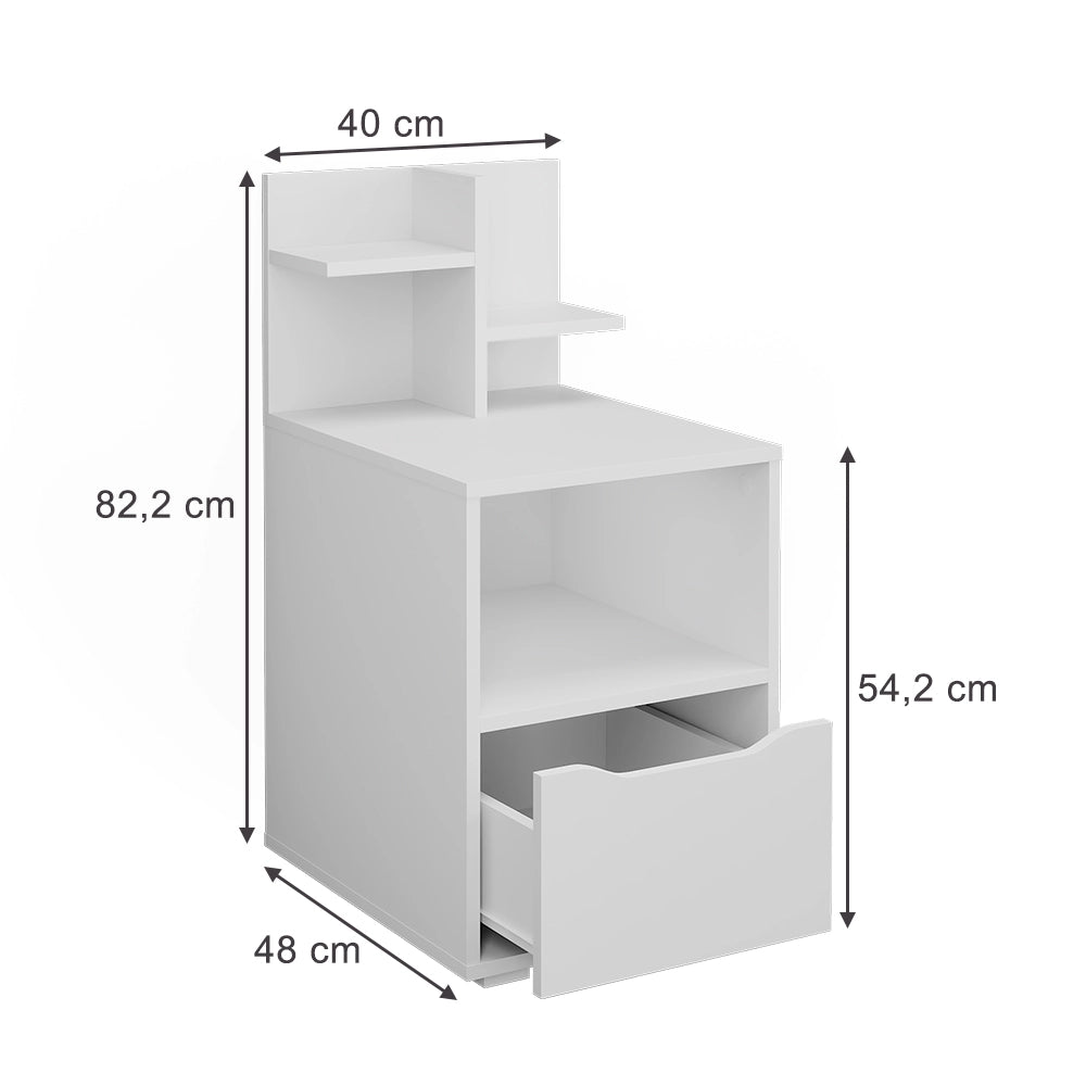 Vicco Comodino Bianco 40 x 82.2 cm con cassetto