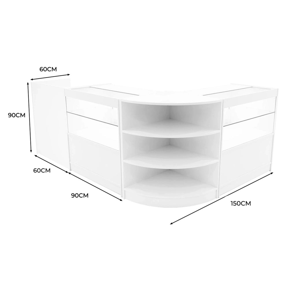 Set Banconi Bianco Eclipse LED 2 x C900 LM60 TB60 con Serrature e Vetrina