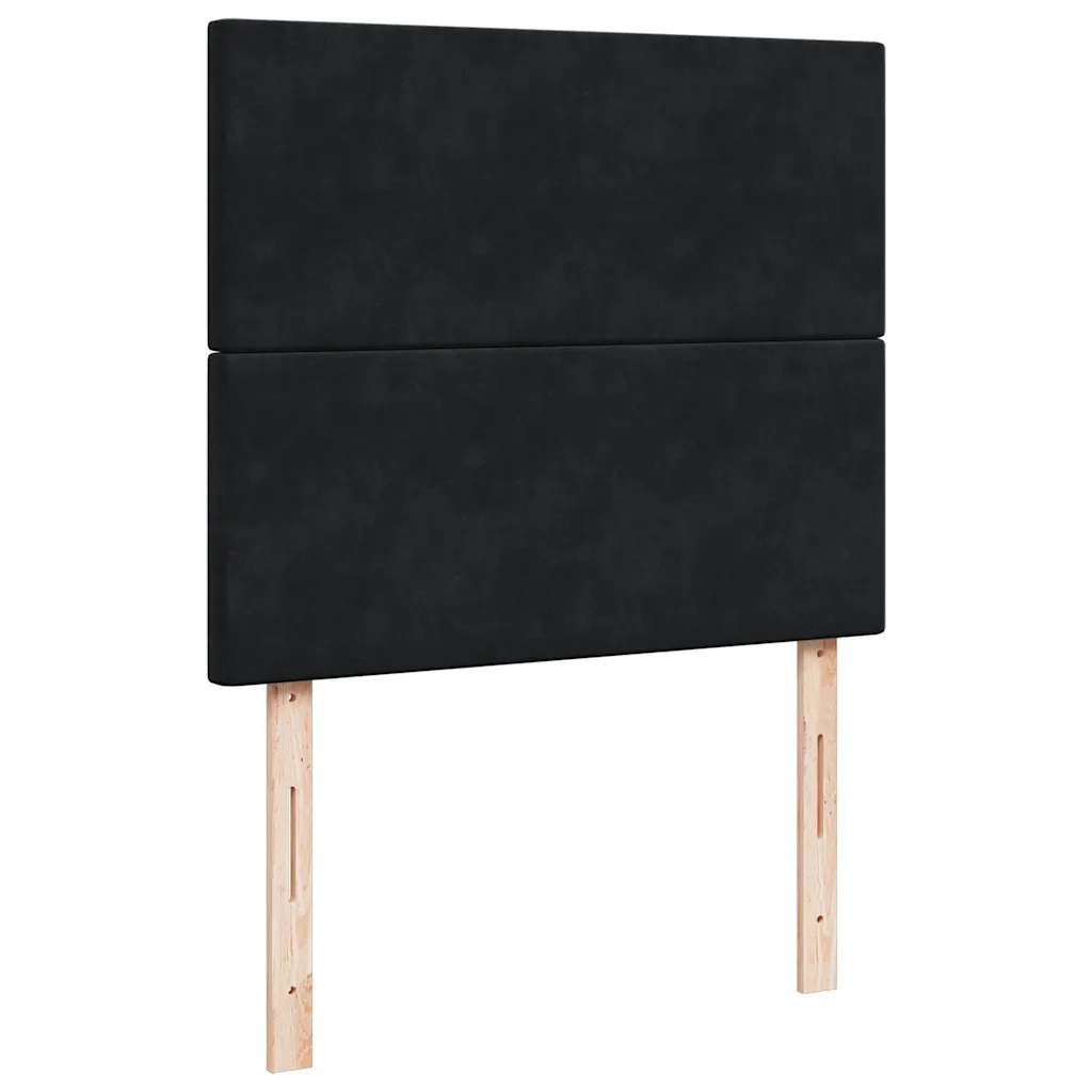 Giroletto a Molle con Materasso Nero 120x200 cm in Velluto