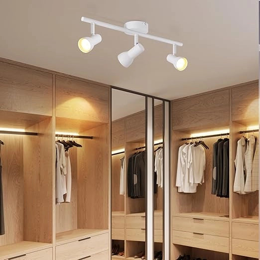 ZMH Faretto da soffitto neri 3 luci GU10 orientabili 350° metallo design moderno senza lampadina