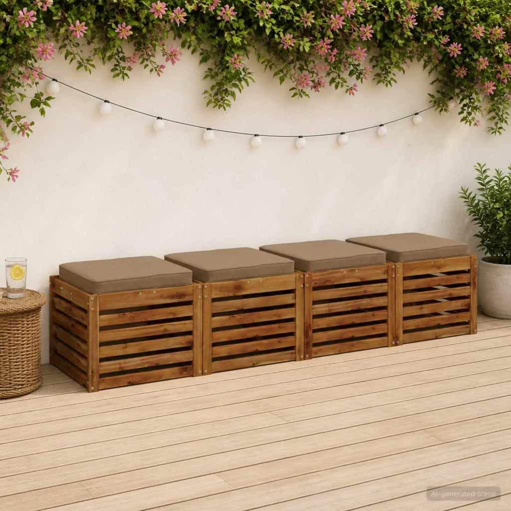 Cuscini per Sedia in 4 Pezzi VUGHT 4 pcs 100% Poliestere 946293