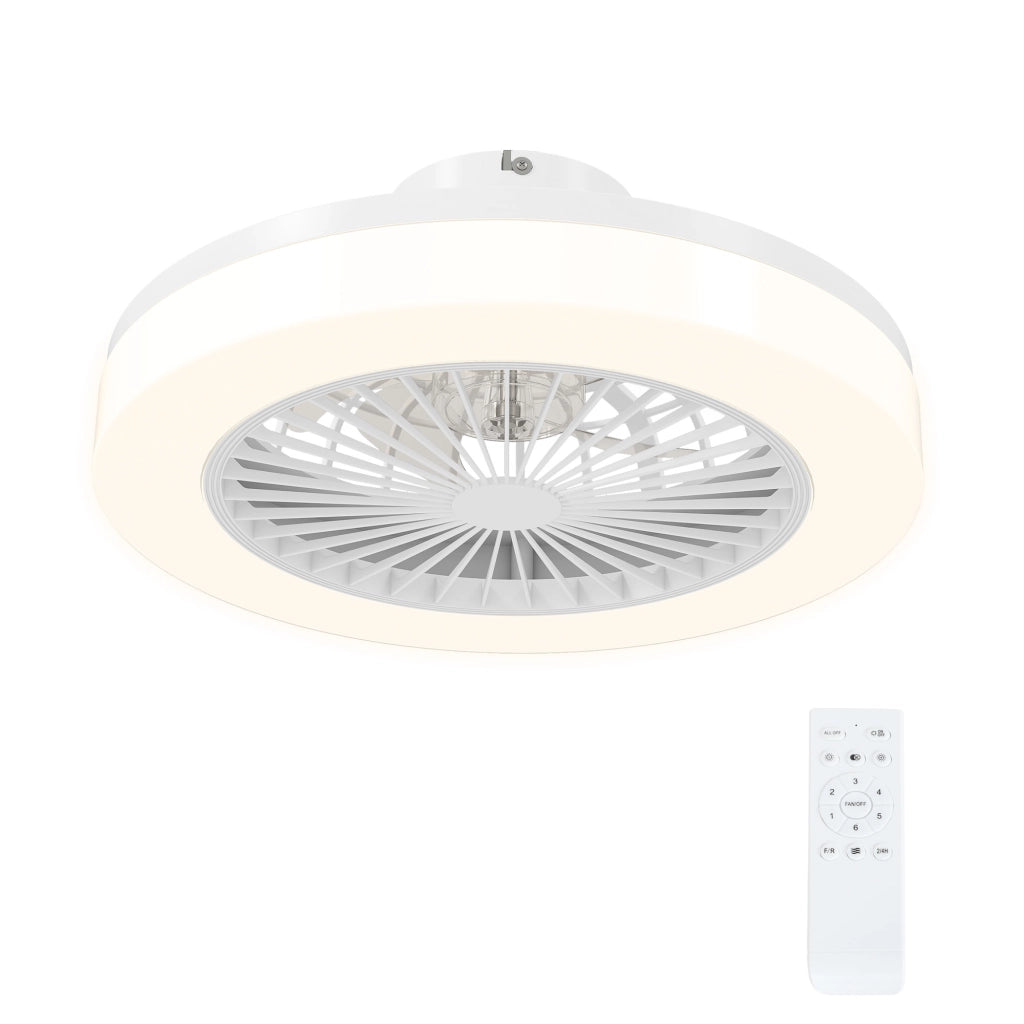 Ventilatore da Soffitto con Luce LED ¨C zephmum ¨C 6 Velocit¨¤, Telecomando, Bianco