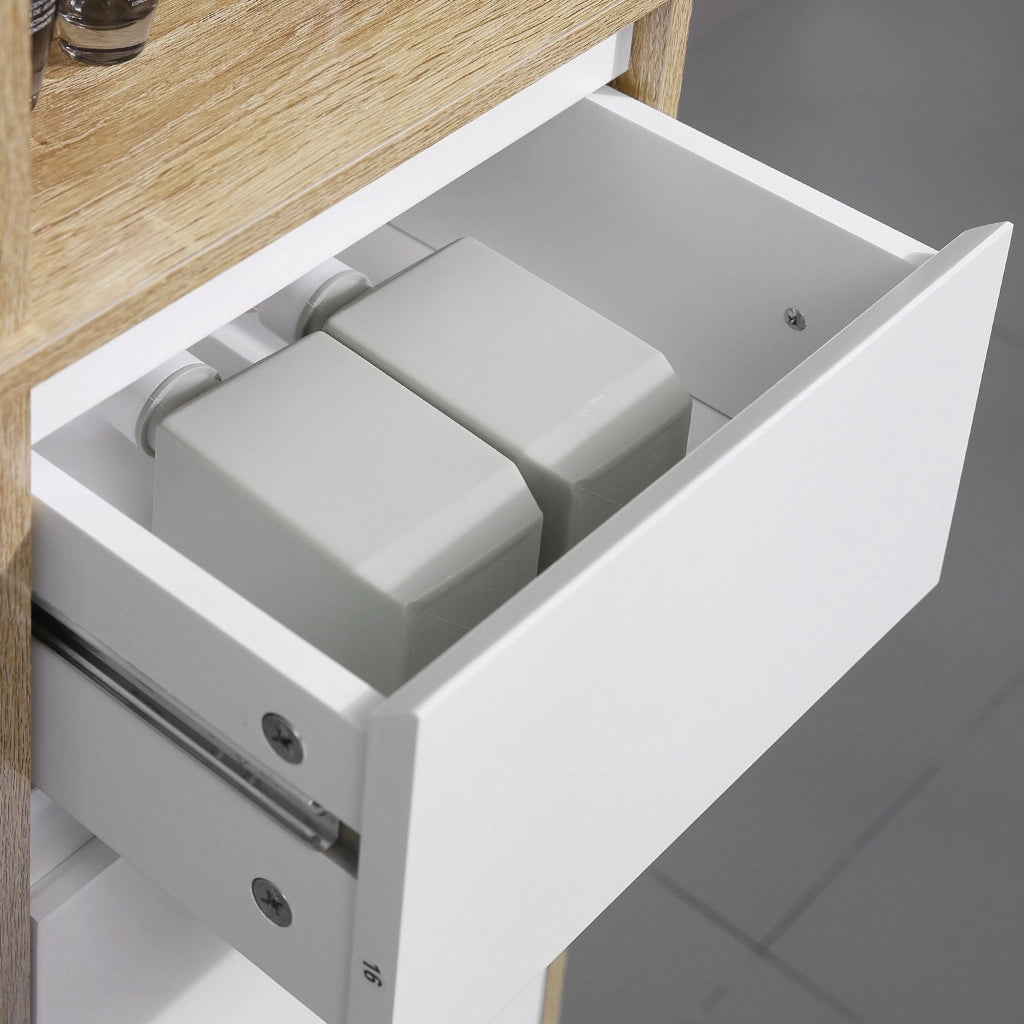 Mobile Bagno con Ripiani 32,6x30x171,2 cm in MDF Bianco