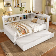 LETTO DIVANO estraibile 140x200 cm bianco con prese e 2 USB