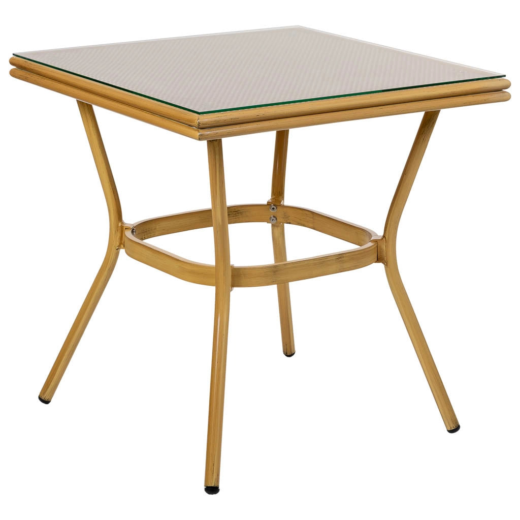 Set tavolo e 2 sedie marrone, tavolo: 70x70x72. sedia (2): 55x58x88