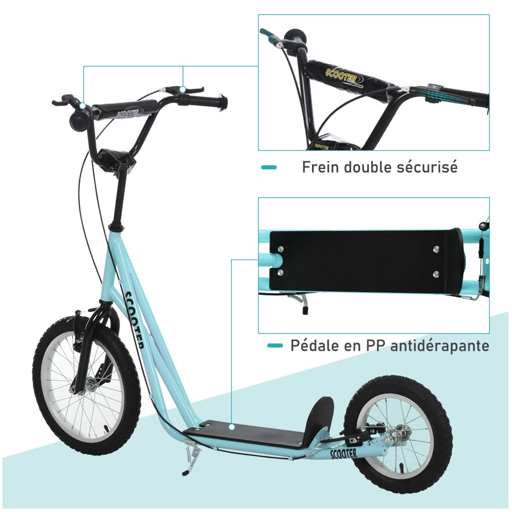Trottinette Grandi Ruote Pneumatiche ¨C zephmum ¨C Blu Cielo Nero