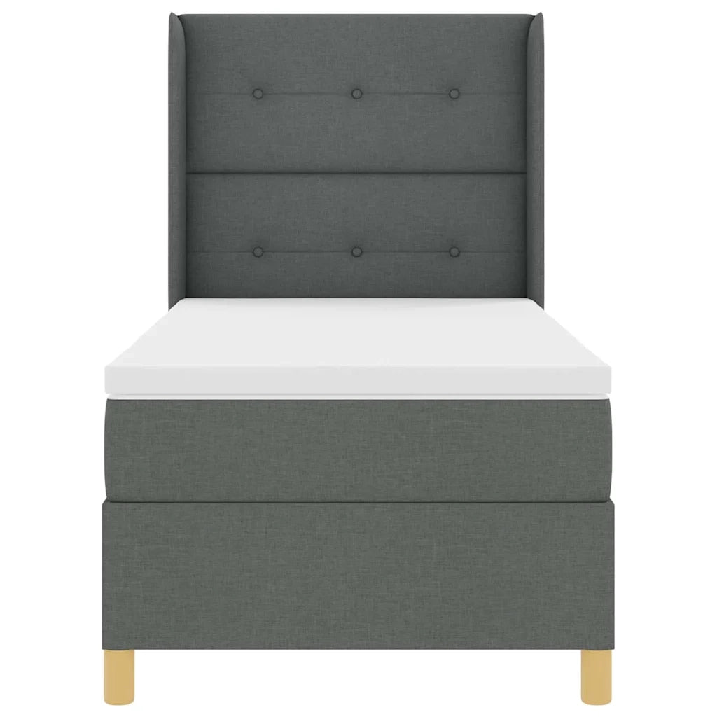 Letto a molle con materasso Grigio scuro 80 x 200 cm Tessuto