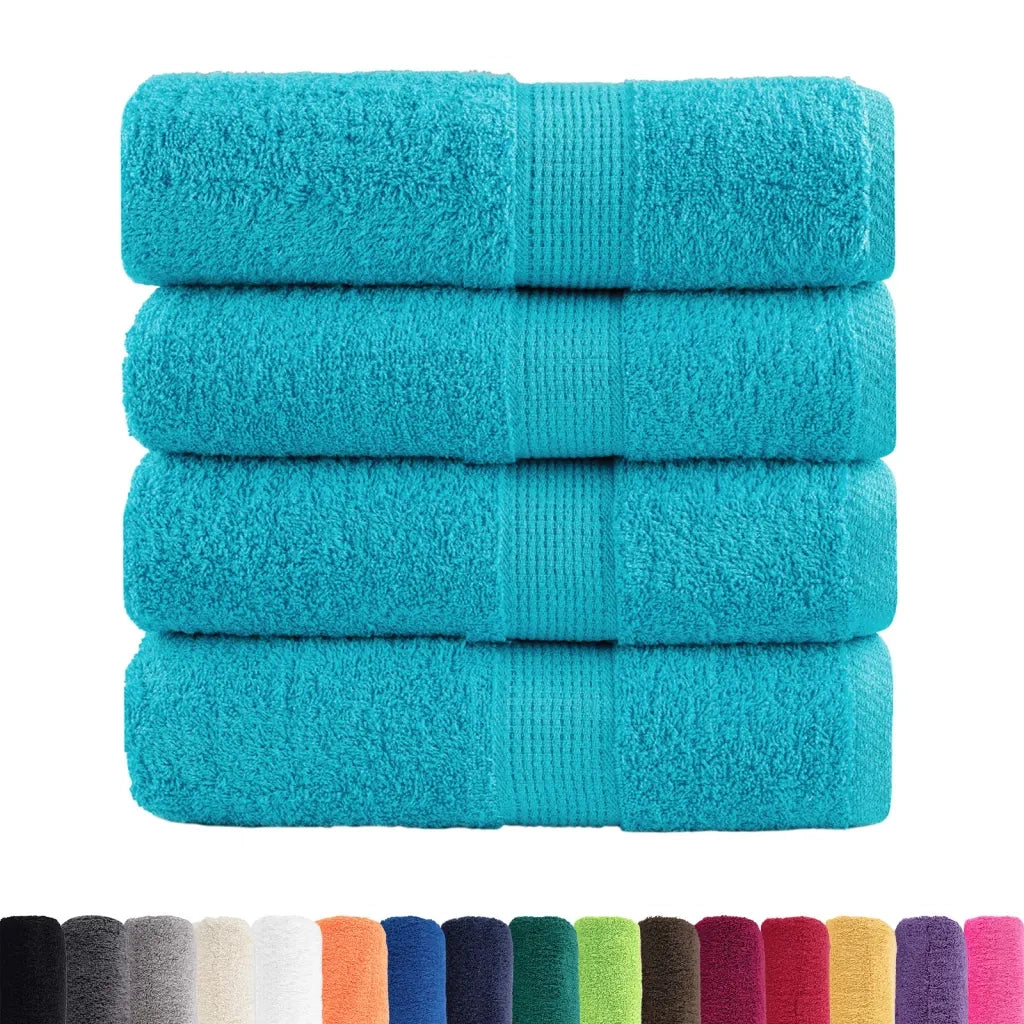 Asciugamani Premium SOLUND 4 pz Turchese 30x30 cm 600 g/m² 137444