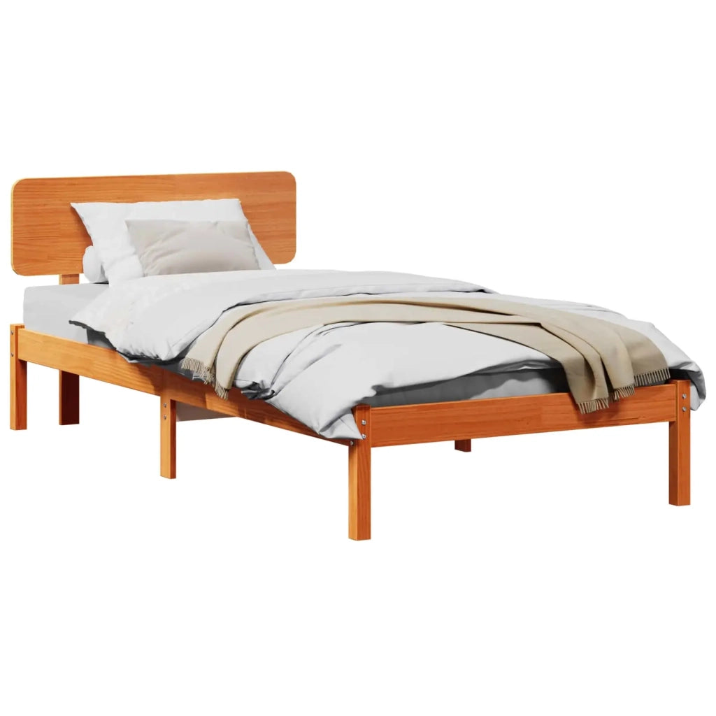 Struttura del letto Marrone cerato 90 x 190 cm Pino massello 872130