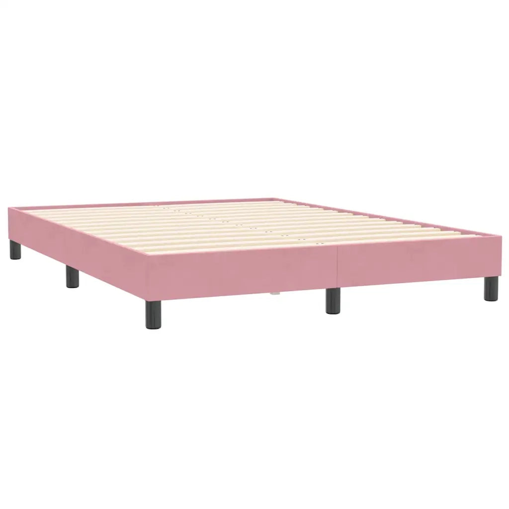 Giroletto a Molle con Materasso Rosa 160x210 cm in Velluto 3317954