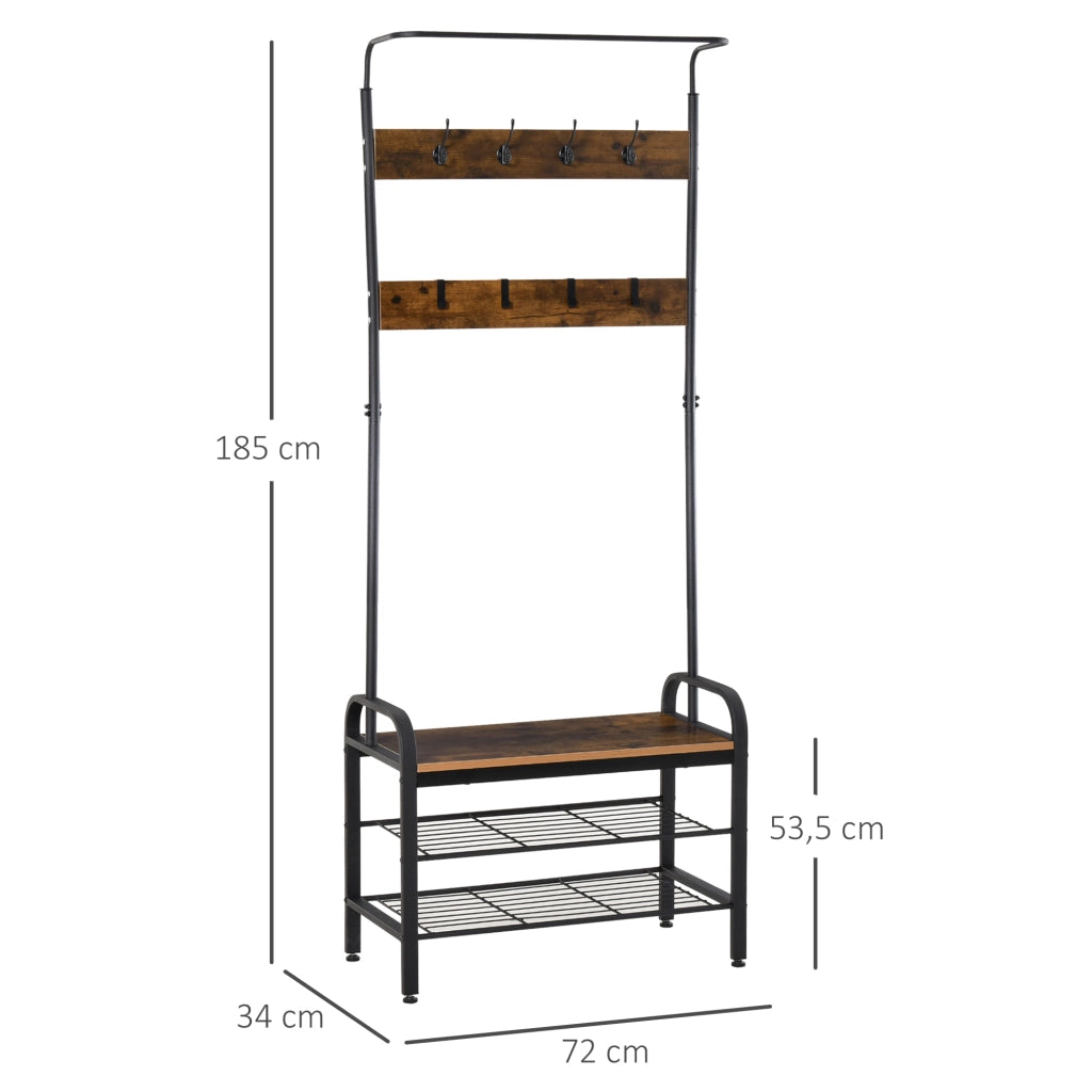 Appendiabiti con ripiani ¨C Minimal ¨C Nero 72x34x185 cm