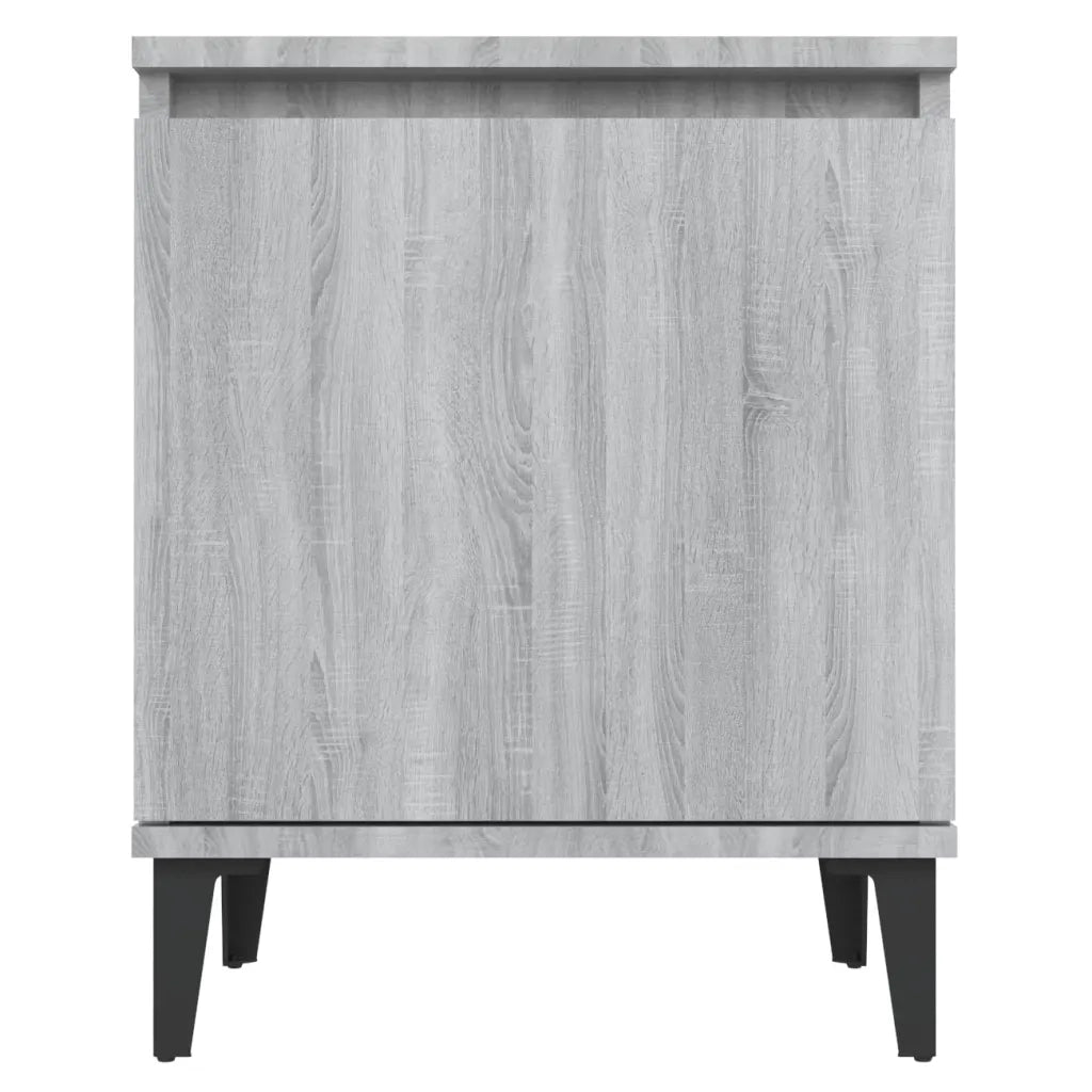 Comodini | Armadio da Notte | Mobiletto da notte con Gambe in Metallo Grigio Sonoma 40x30x50 cm