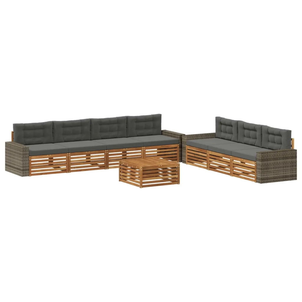 Set di divani da esterno 8 pcs Naturale e Antracite 3383130