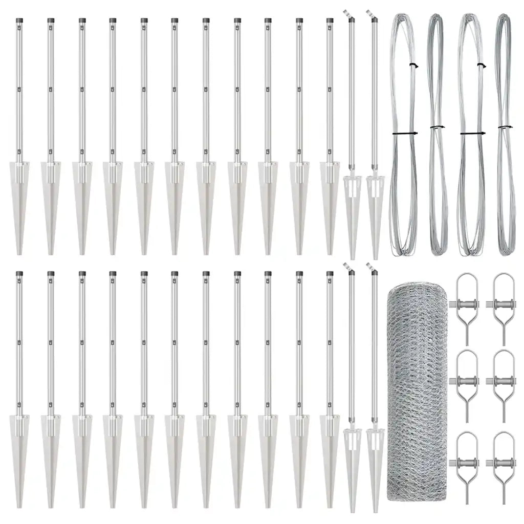 Palo della recinzione Argento 50 x 0,6 m (rete da 13 mm)