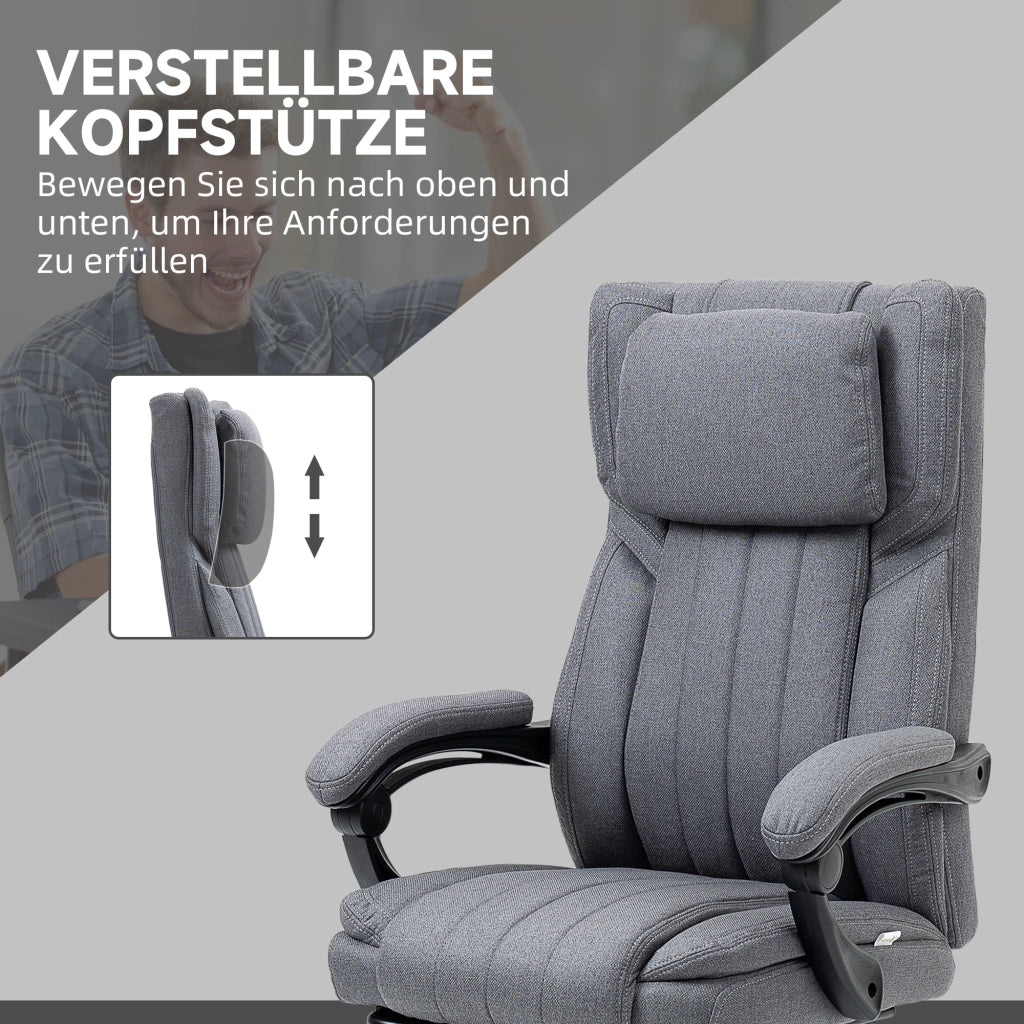 Sedia da Ufficio ¨C Minimal ¨C Grigio, Leinen, 65x61x118 cm