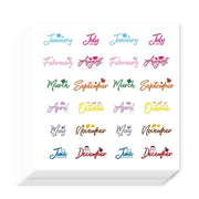 Stickers per Planner 480 Stuks - Stickers Autoadesivi - Tema del Mese - Decorazione per Planner/Calendario - Album di Collage/Kits per Bambini - 90x90mm