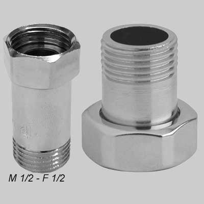 CODOLO OTTONE CROMATO DADO GIREVOLE  M 1/2 . F 1/2     MADE IN ITALY