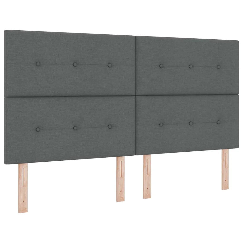 Letto a molle con materasso Grigio 140 x 200 cm Tessuto