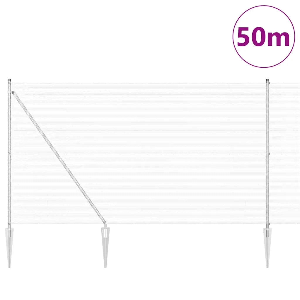 Palo della recinzione Argento 50 x 1,5 m (maglia 12 x 12 mm)