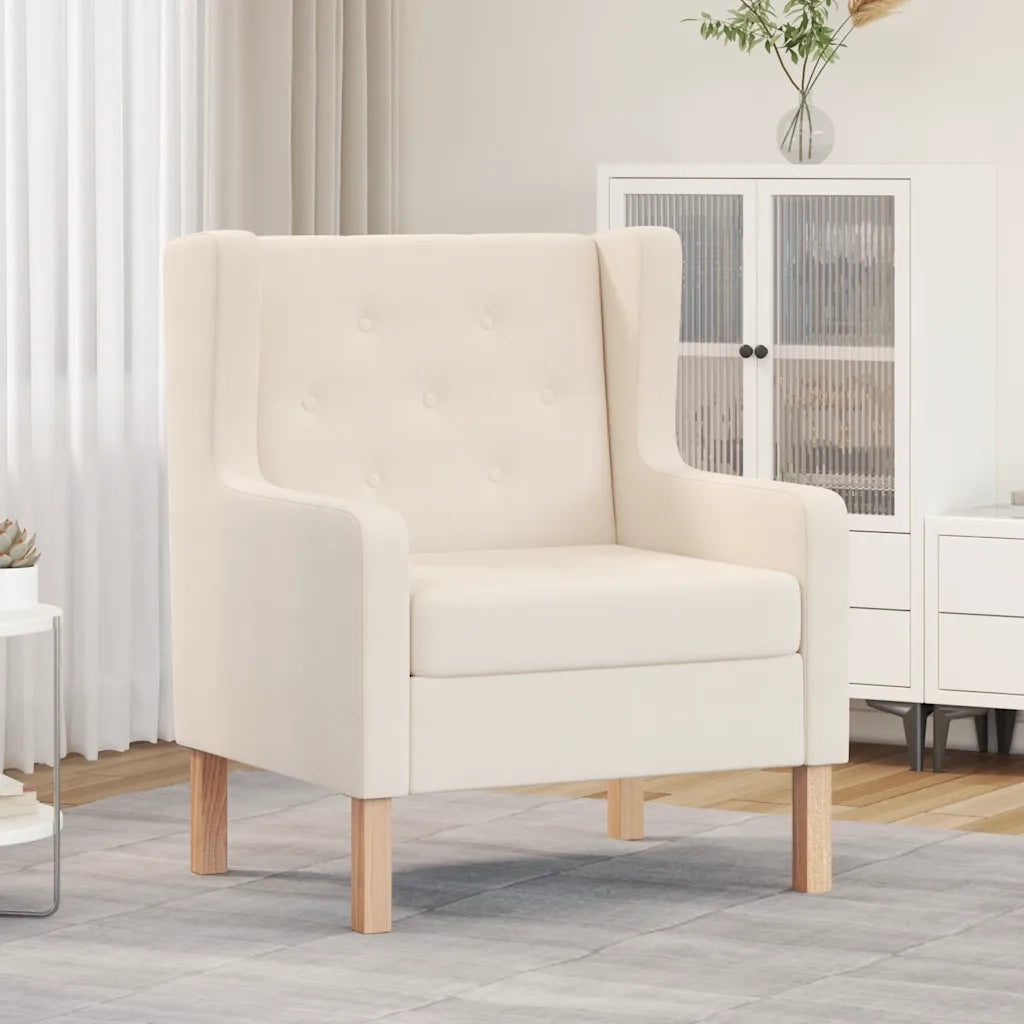 Poltrona | Sedia Relax Bianco Crema in Tessuto