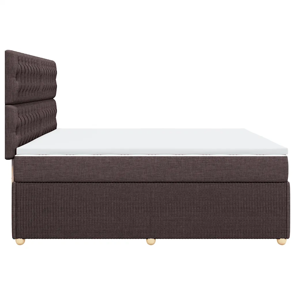 Giroletto a Molle con Materasso Marrone Scuro 200x200cm Tessuto 3292173