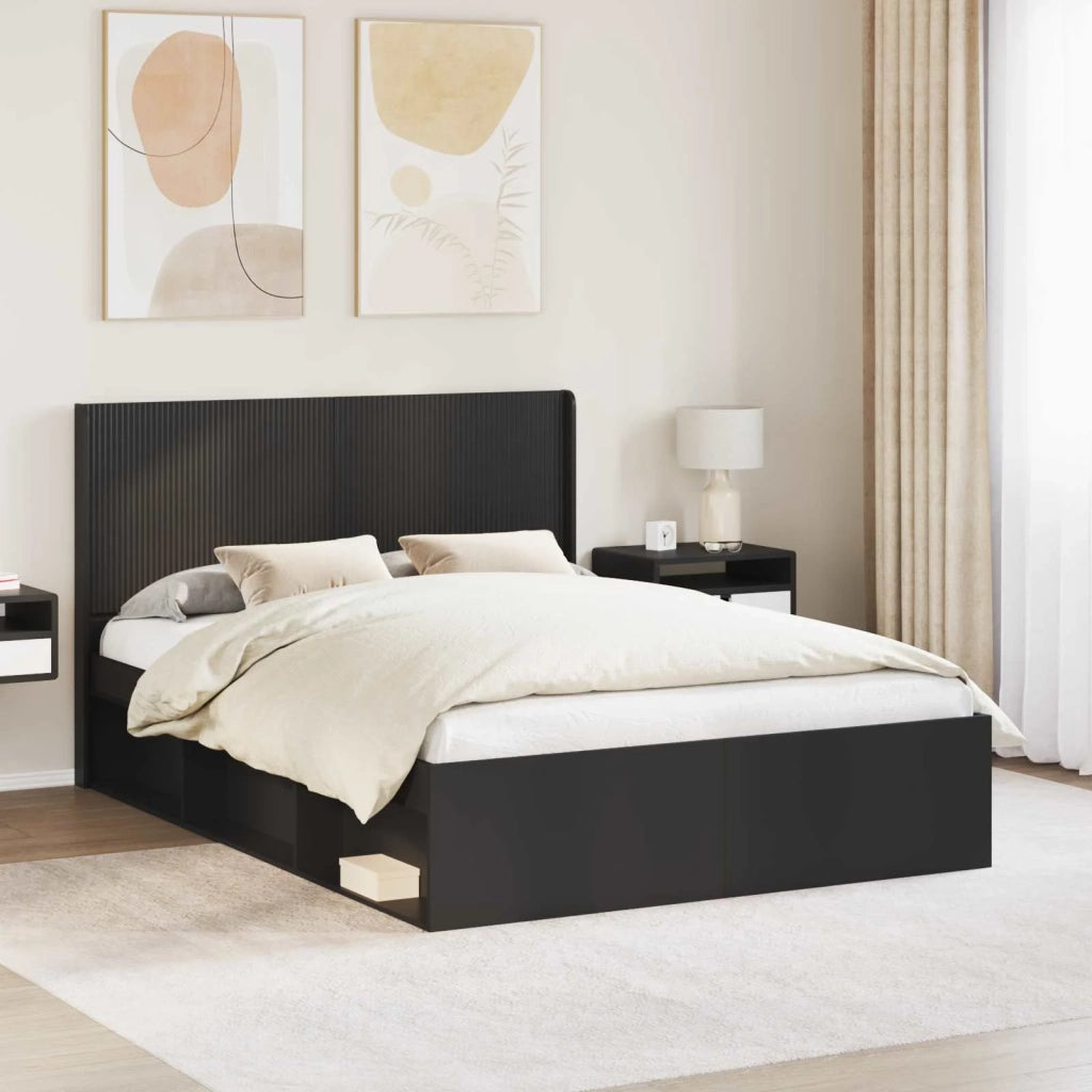 Testiera Letto Nero Legno ingegnerizzato 889586