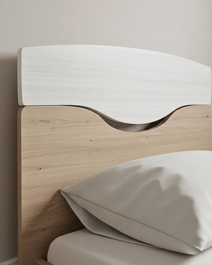 Letto Smile con fascioni e pediera - Letto singolo 87 x 197 - Struttura Virginia e bianco - Rete e materasso esclusi_