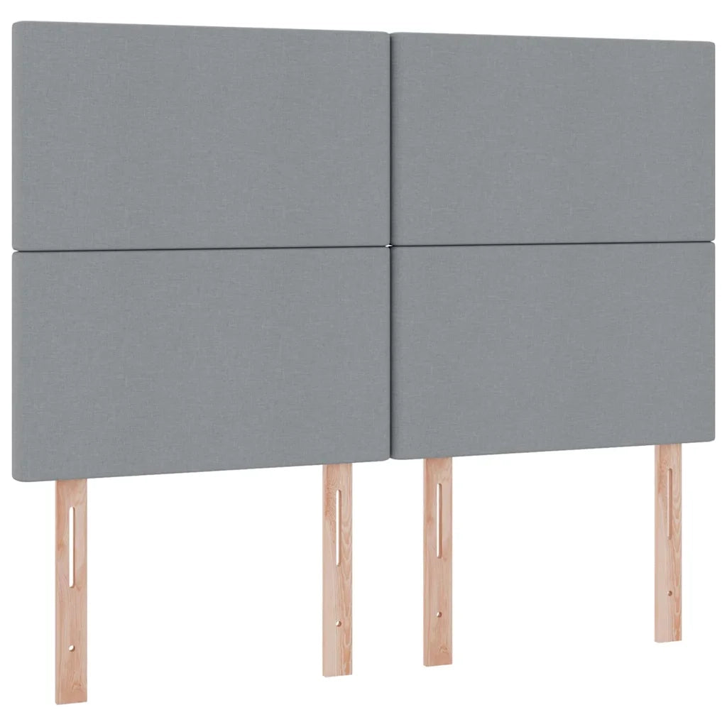Letto con contenitore e LED con led Grigio chiaro 140 x 190 cm 3372351
