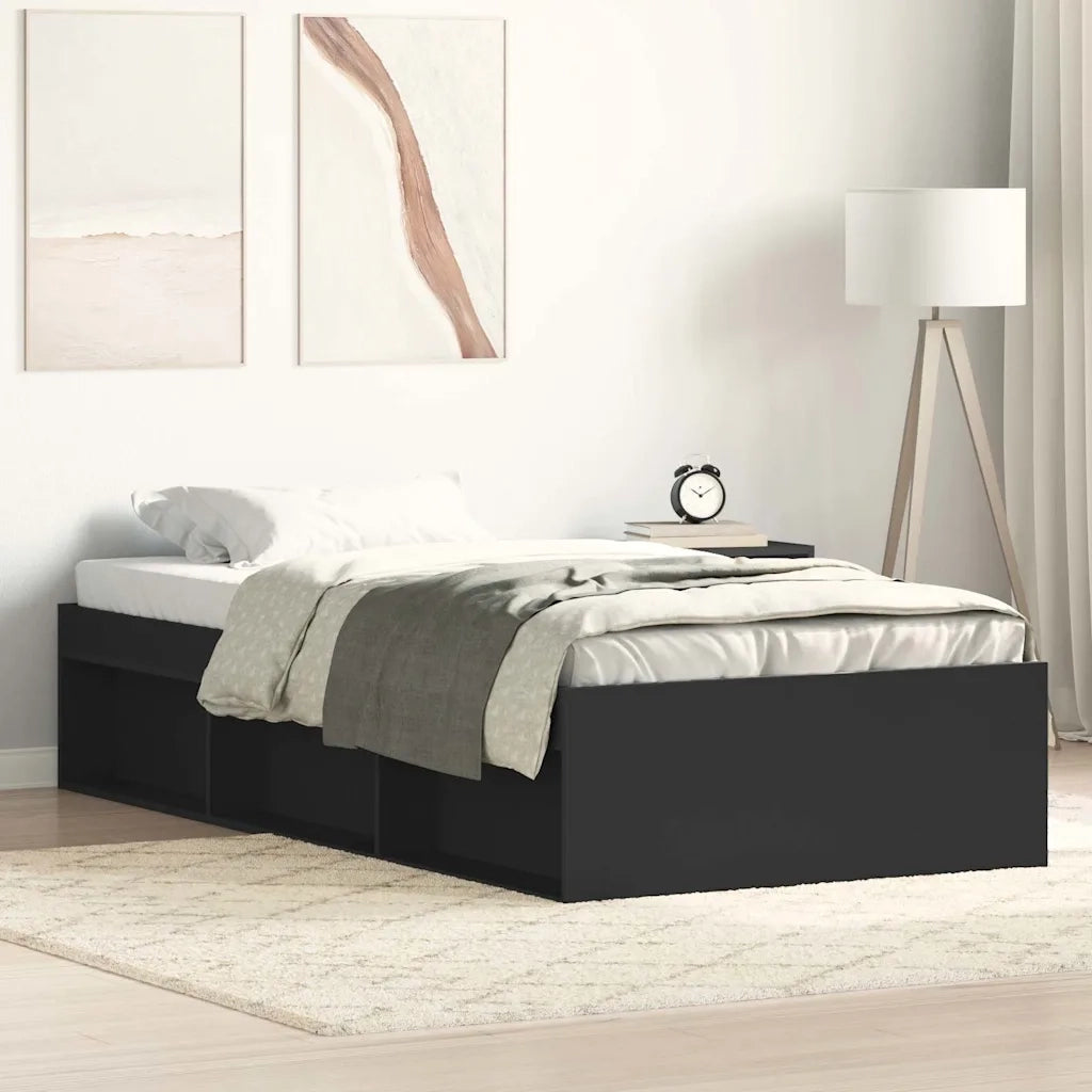 Letto singolo | Letto per adulti | Giroletto Nero 90x190 cm