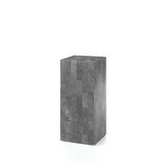 Colonna Inay design moderno in pietra fossile Gray Stone e compensato marino - Struttura artigianale di alta qualità - 35x35x80 cm