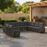 Set Divano da Giardino 10 pz Grigio e Grigio Scuro polyrattan 3435464