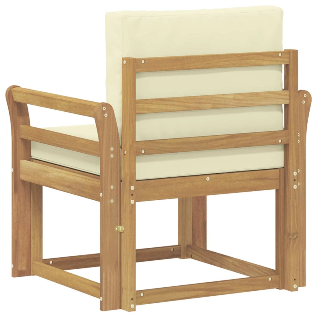 2 Pezzo Set di divani da esterno Poliestere Bianco e Crema 3438974