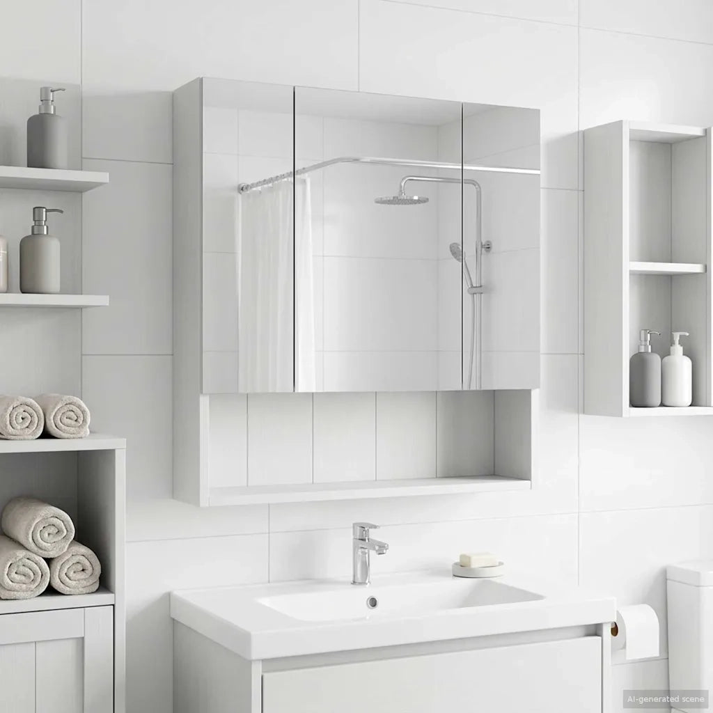 Mobiletto per specchio da bagno Bianco 60 x 14.5 x 70 cm 889183