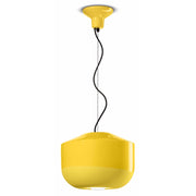 Sospensione Grande Vintage Decò Bellota Ceramica Giallo Limone 1 Luce E27