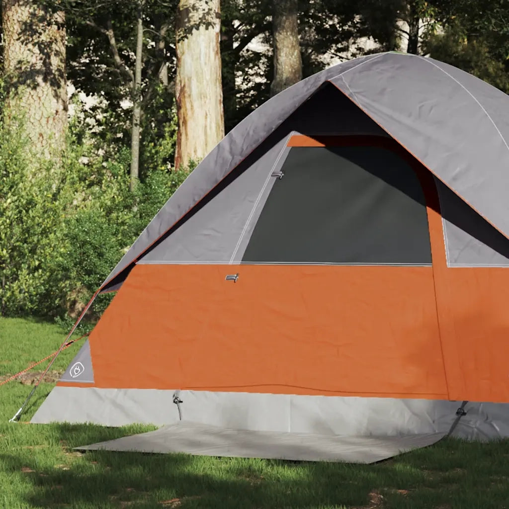 Tenda da Campeggio a Cupola 2 Persone-Tenda per Escursionismo Arancione Impermeabile 944988