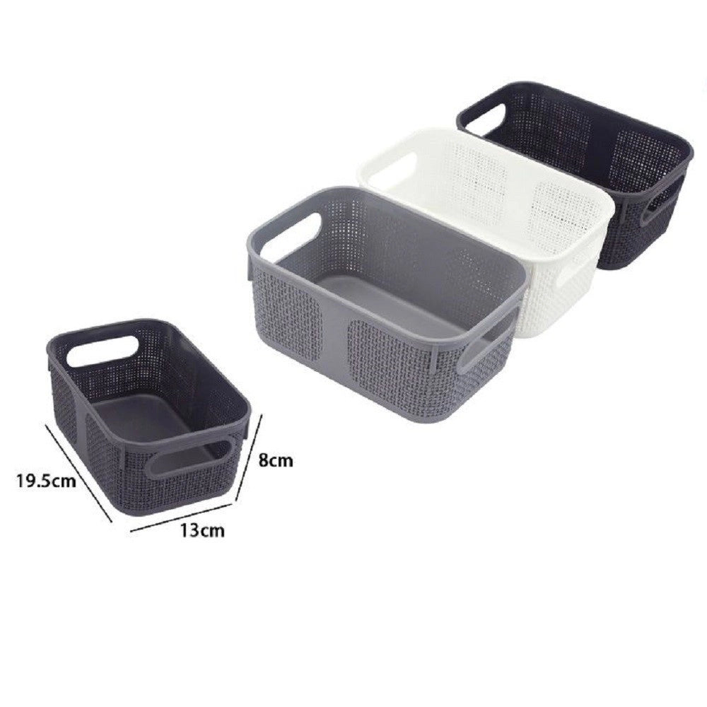 Trade Shop - Cestino Cesto Porta Oggetti Organizer Rettangolare Porta Tutto Bagno Casa 79462 -