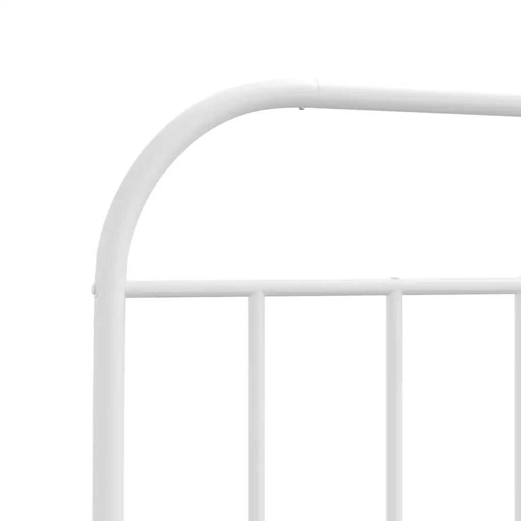 Giroletto con Testiera e Pediera Metallo Bianco 90x190 cm 353694