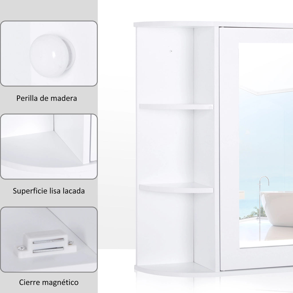Mobile bagno con specchio ¨C Minimal ¨C 66x17x63 cm bianco