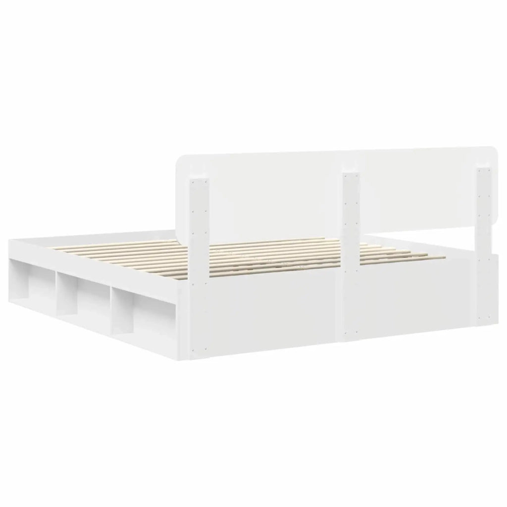 Struttura del letto-Giroletto-Rete del Letto Bianco 180 x 200 cm Pino massello 999871