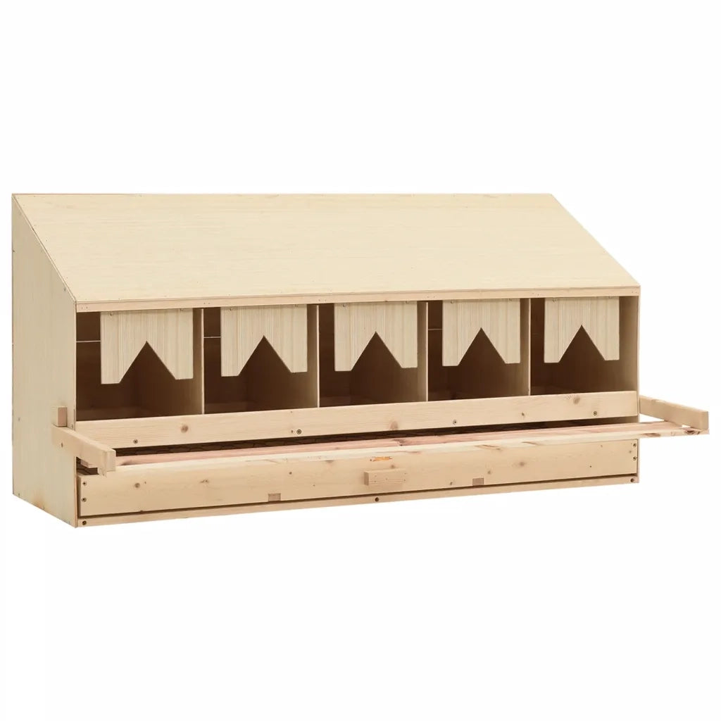 Casetta Cova per Galline 5 Scomparti 117x33x54 cm Legno di Pino 170659