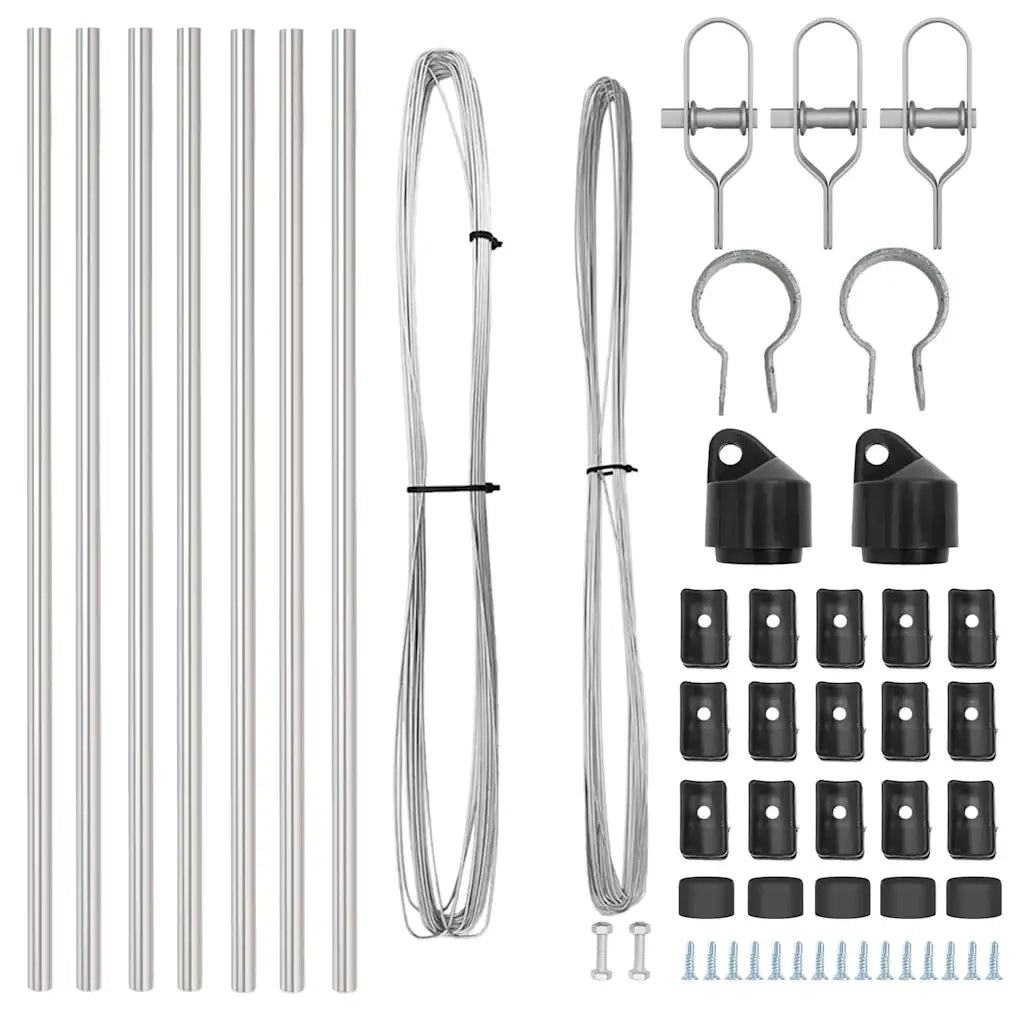 Palo della recinzione 7 pz Argento Acciaio CFW6628129