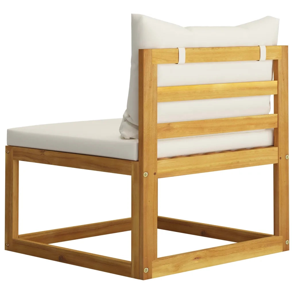 Set Divani da Giardino 4 pz con Cuscini Crema Massello Acacia 3057658