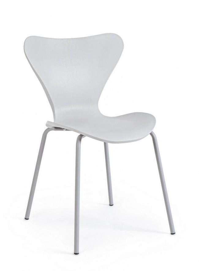 Set 4 Sedie 50x49,5x82 cm in Plastica Grigio Chiaro