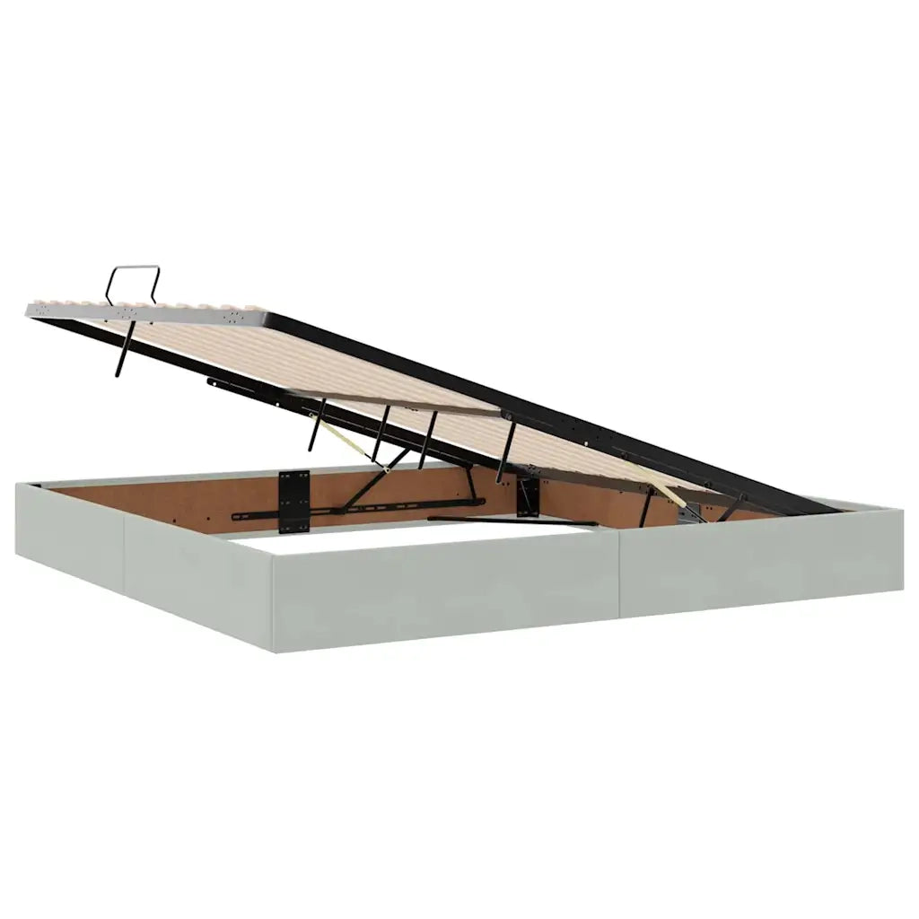 Letto con contenitore e LED Grigio chiaro 200 x 200 cm Velluto 3371355