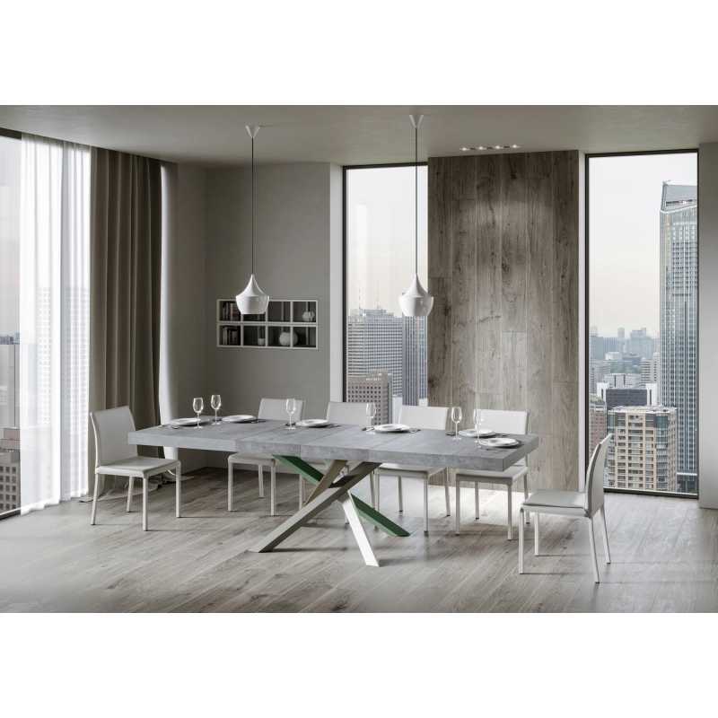 Tavolo allungabile 90x180/284 cm Volantis Premium telaio gambe 4 colori (A) - Cemento
